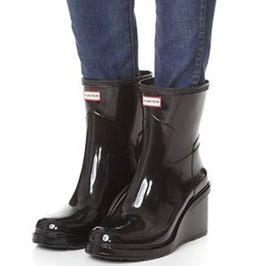 hunter short wedge rain boots